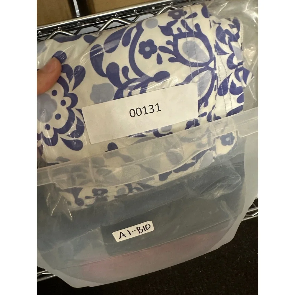 Philippe Matignon Mens Blue White Floral Medallion Swim Trunks Board Shorts M
